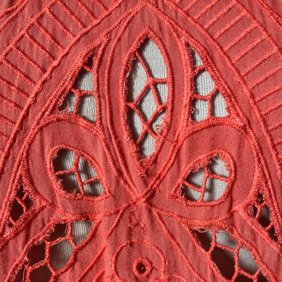 FREE PEOPLE Abbey Lane Cutout Top Papaya NWT Sz medium - Picture 6 of 6